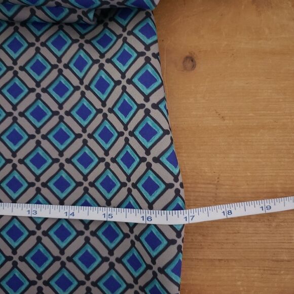 Animapop XS Small Long Sleeve Blue Print Asymmetrical Neckline Reversible Dress - Picture 7 of 16